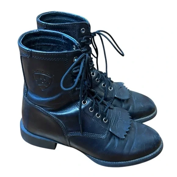 Ariat Men's Heritage Lacer II Boot- Black Leather 32501- Size 7EE - Picture 1 of 10